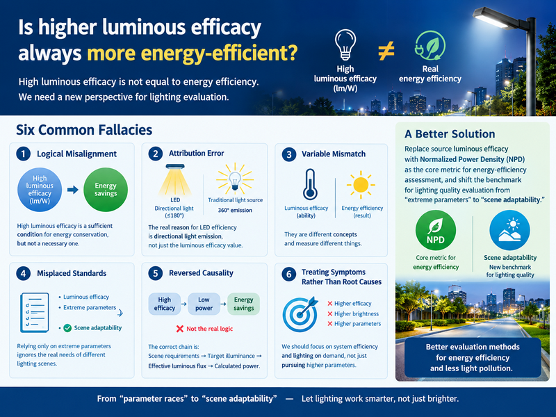 ¿Una mayor eficacia luminosa es siempre más eficiente energéticamente?
