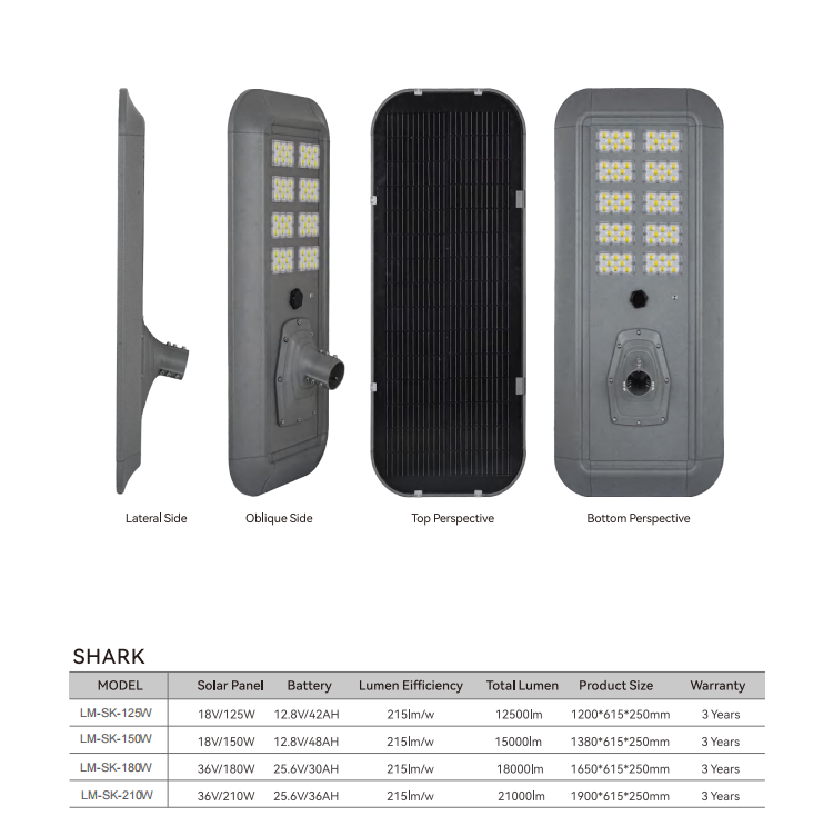 180w all in one solar street light