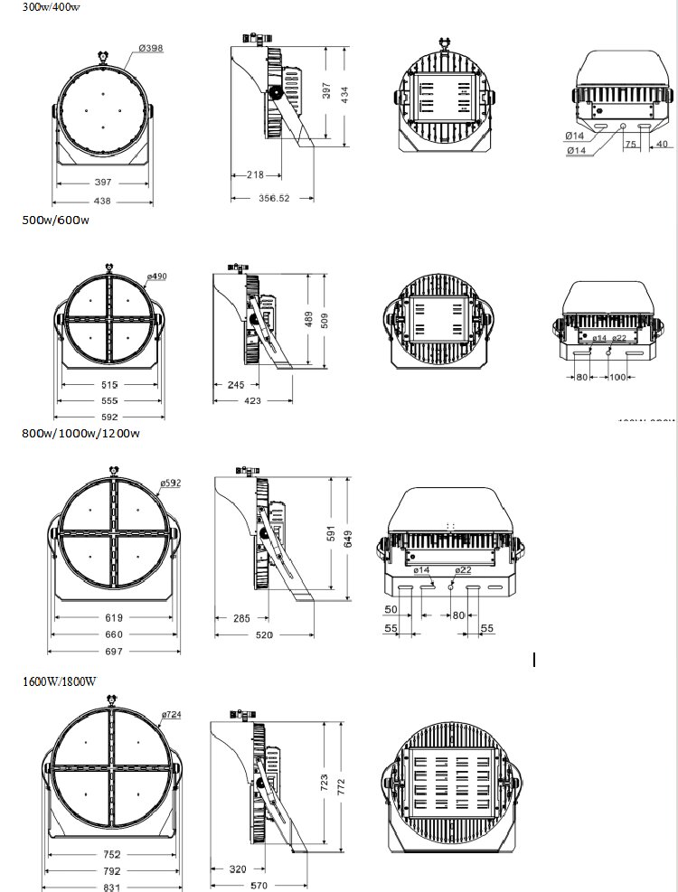 800w led stadium light